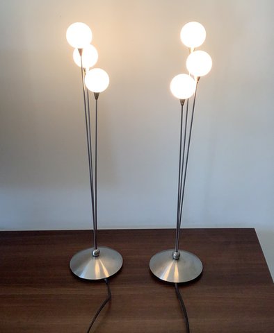 2x Harco Loor Snowball table lamps