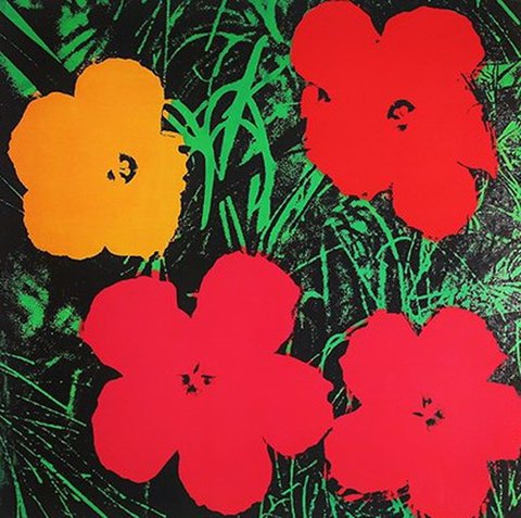 Andy Warhol - Flowers uit 1964       ZEER GROOT!!!!