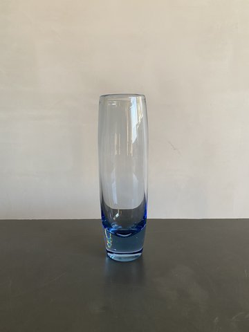 Per Lütken for Holmegaard Blue Glass Vase, Denmark, 1950s