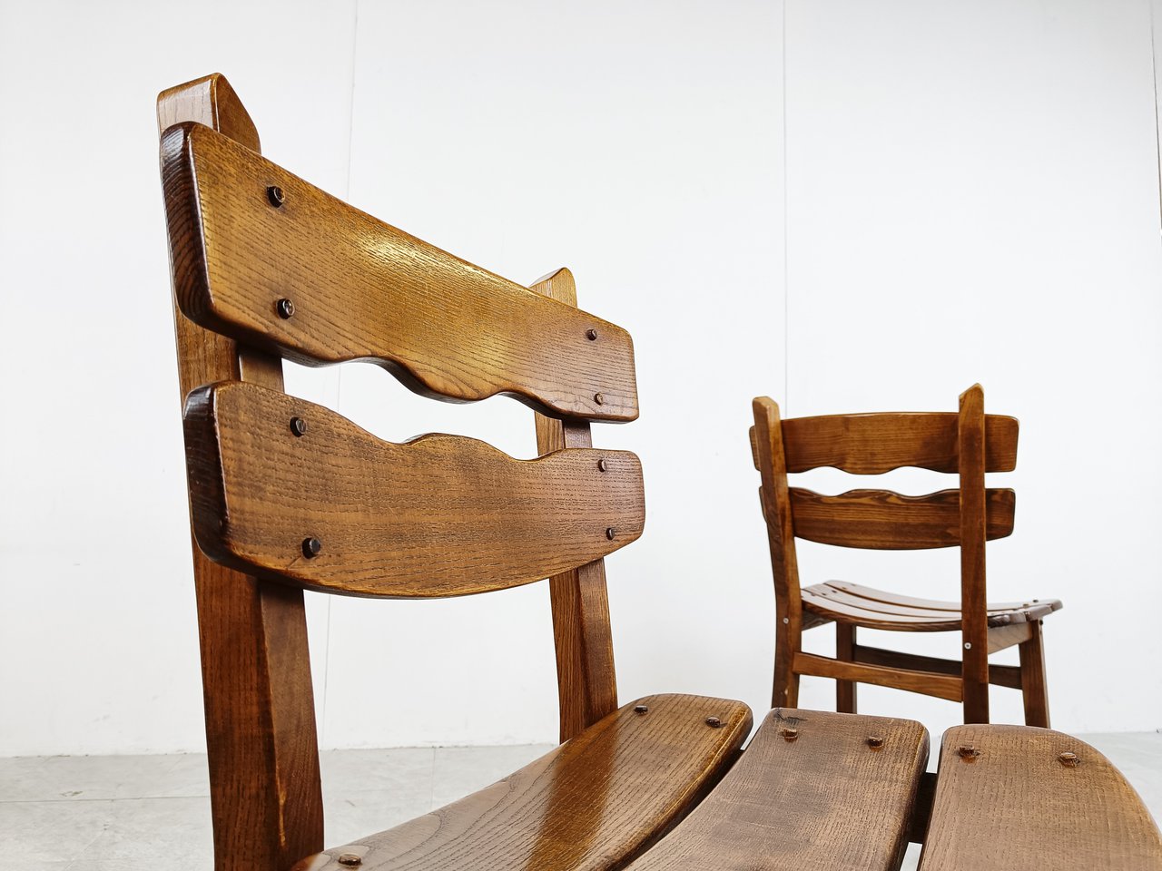 Image 2 of 4x Vintage brutalist dining chairs