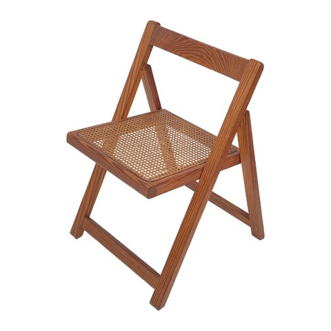 Mid Century Wicker / Rattan Folding chair