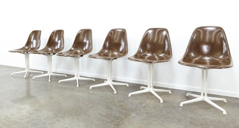 6x Eames La fonda chair, set