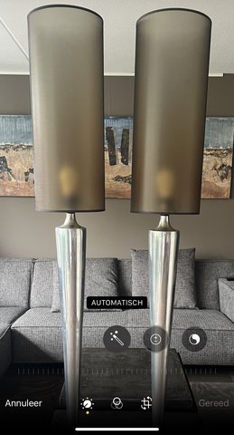 2x Moderne aluminium vloerlamp