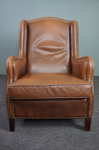 Klassischer Sessel aus Rindsleder