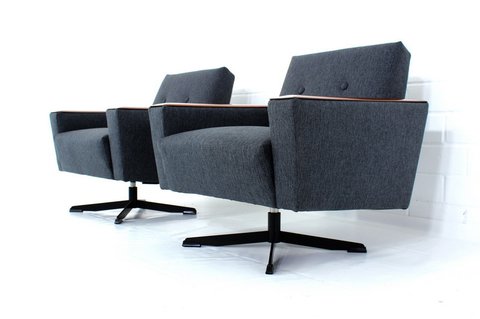 Mid Century Club Sofa / Daybed + 2x Lounge Chair, 1a gerestaureerd!