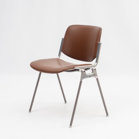 4er Satz Castelli Stühle, Modell DSC106, Aluminium, Kunstleder