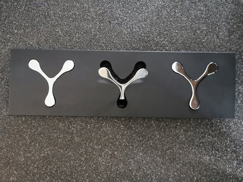 Kare design coat rack with 3 x 2 hooks
