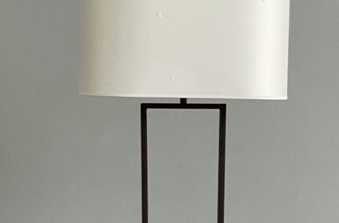 Ghyczy Minimalist Floor Lamp Black Metal White Shade