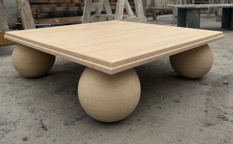 Contemporary coffee table with ball legs