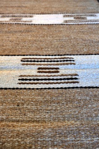 Kelima Handgeweven vloerkleed  - 100% Egyptische wol Kelim - 70x140cm - Naturel