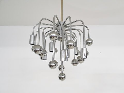 2x silver globes 'Sputnik' design lights
