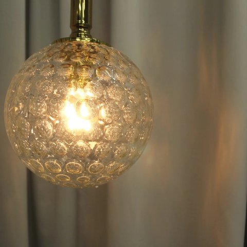Vintage hand blown bulb lamp transparent
