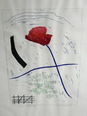 Harrie Gerritz – Blume am Ende 5/75 Siebdruck