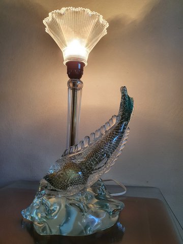 art deco lamp vis glas