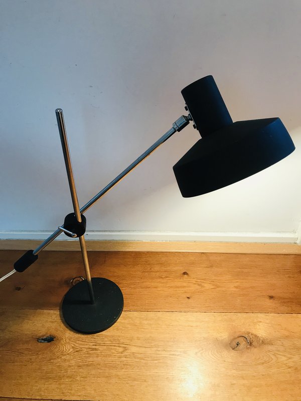 vintage hengellamp. Stalen bureau lamp
