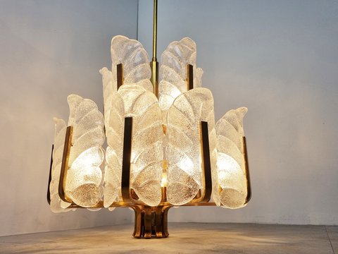 Vintage Orrefors chandelier by Carl Fagerlund