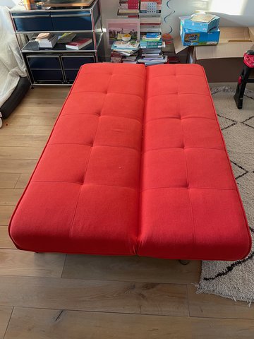 Yoko 3-seater Sofa bed, light red-orange texture woven