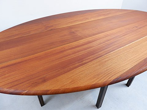 Vintage drop-leaf teak dining table