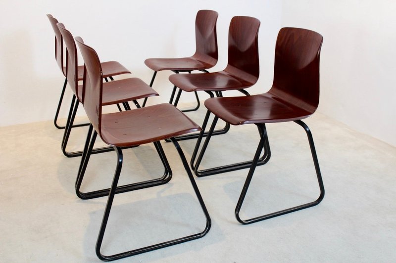 4x Galvanitas  Stackable Industrial Dining Chairs