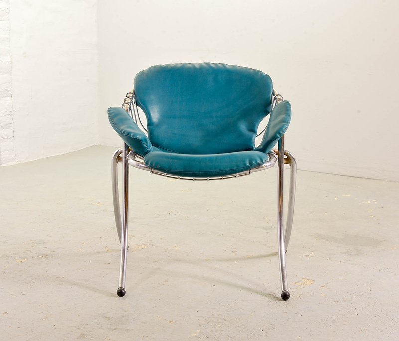 2x Gastone Rinaldi Mid-Century Italian Design Dining Chairs Model Lynn for Rima, Italy, 1960s
