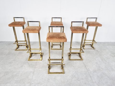 Maison Jansen Bar stools, 1970s  - set of 6