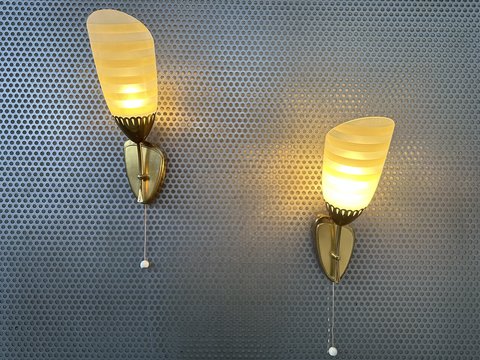 2x Vintage Wandlampen