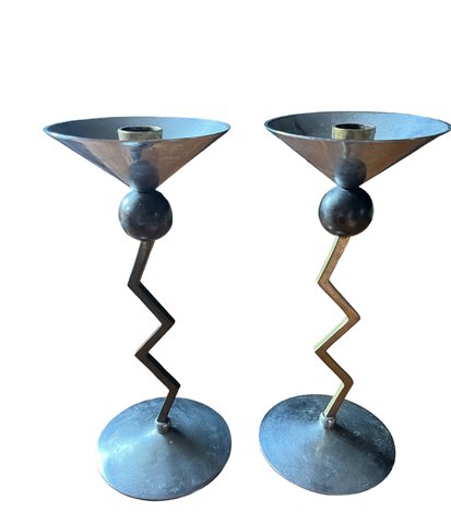 2x Memphis candle holders