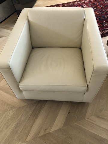 Swivel armchair leather Molinari