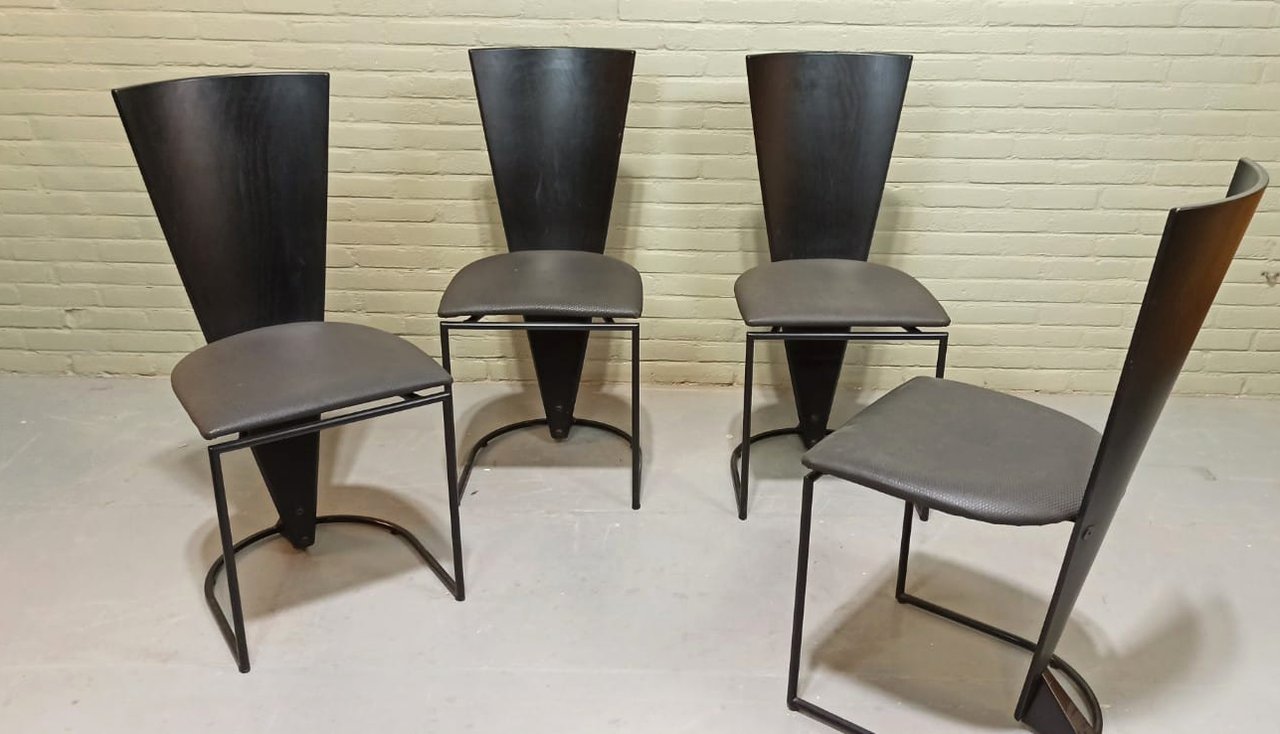 Image 2 of 4x Harvink Zino Memphis Milano stoelen