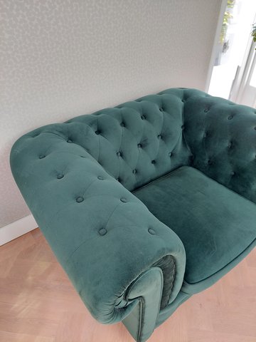 Chesterfield fauteuil velvet green