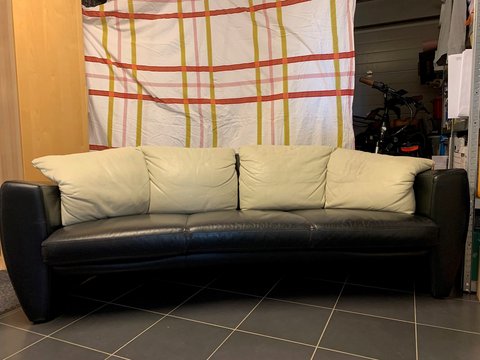Leolux leather 3-seater sofa