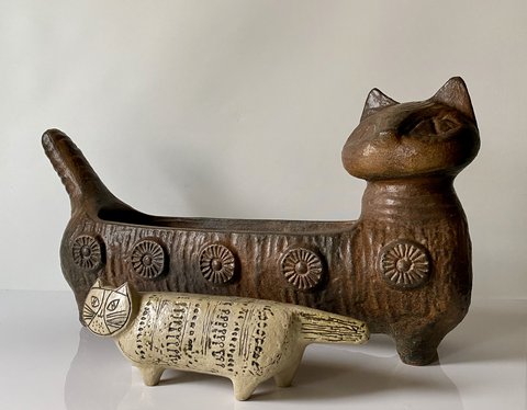 Lisa Larson: Cat - pottery planter