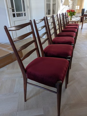 Cees Braakman Pastoe eettafel set met 7 stoelen