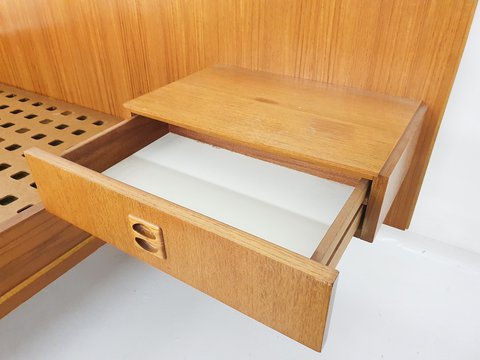 Scandinavian modern teak bed, Denmark 1950's