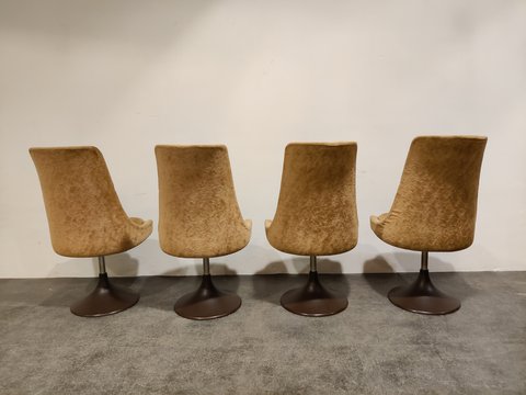 Set of 4 mid century fabric swicle chairs, 1960s