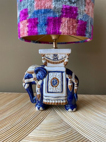 Vintage Indian elephant lamp
