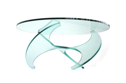 Knut Hesterberg for Ronald Schmitt propeller glass coffee table / Couchtisch