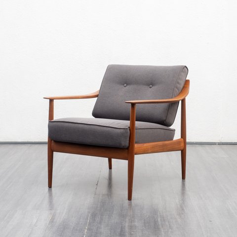 60er Jahre Knoll Antimott Sessel, Teak, komplett restauriert