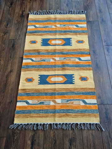 Kelima Handgeweven vloerkleed / tapijt - 100% Egyptische wol Kelim - 90x160cm - Klassiek