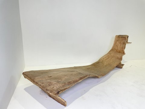 Design lounge chair/sculptuur teakhout