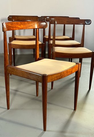 6x vintage cowhorn stoelen Belform