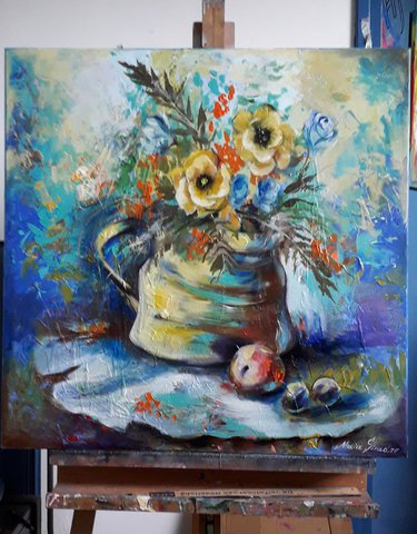Maia Siradze - Stilleven  - olieverfschilderij