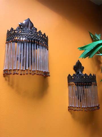 2x vintage wandlampen
