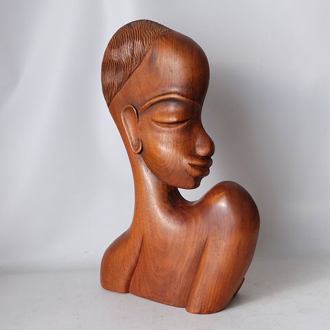 Karl Hagenauer (attr) Wiener Werkstatte Houten buste van Afrikaanse vrouw