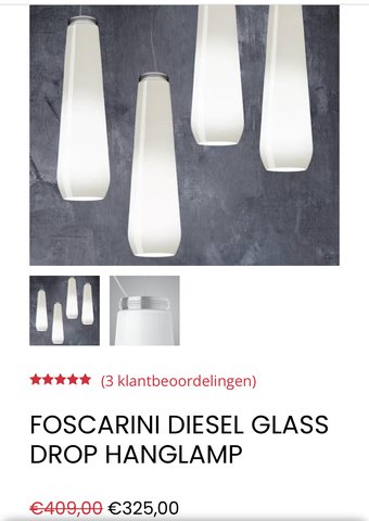 Foscarini Glass Drop white hanglamp