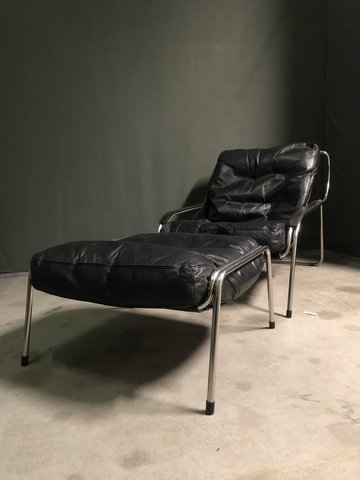 Marco Zanuso Maggiolina lounge chair and stool for Zanotta