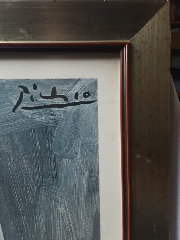 Lithografie van Salvador Dali paspartout ingelijst achter glas