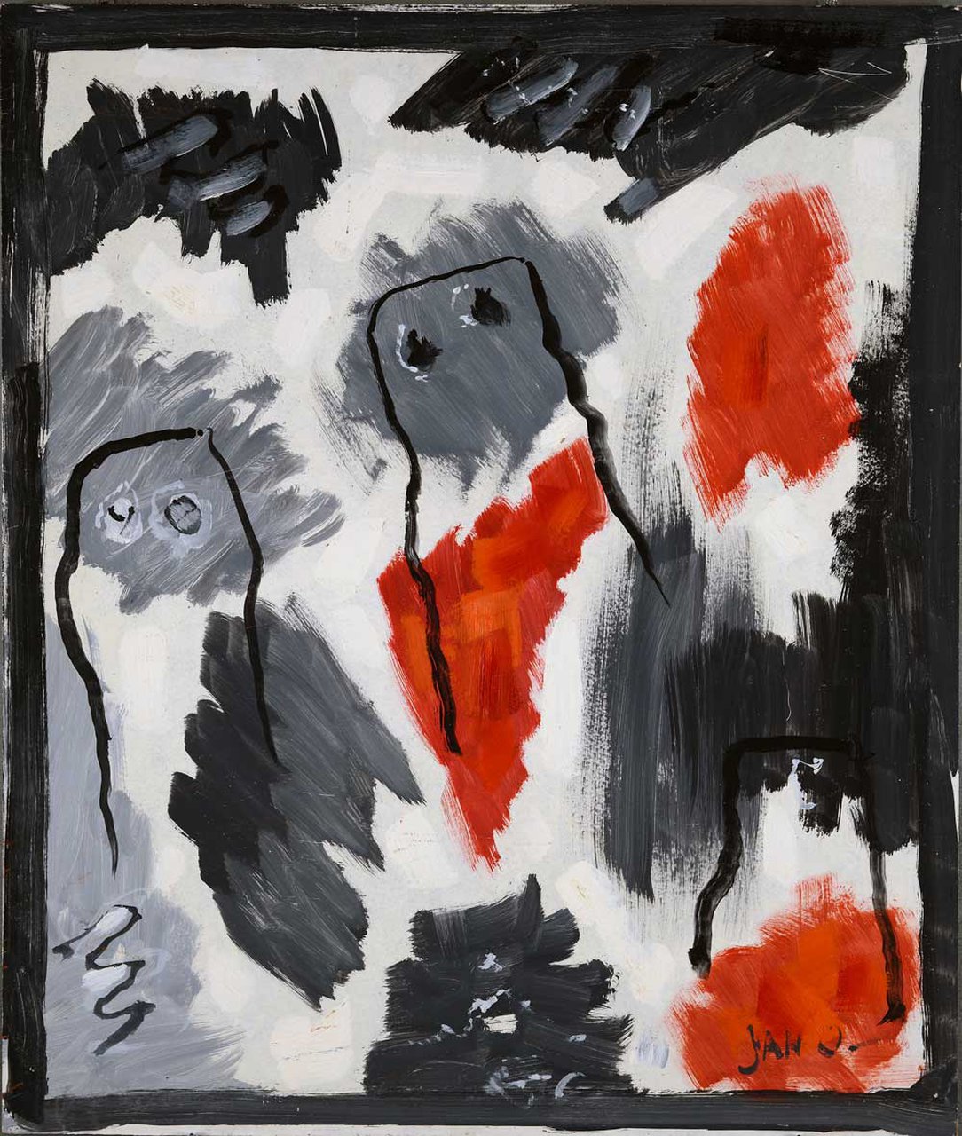 Schilderij - Drie figuren - Jan Oosterman - 1992