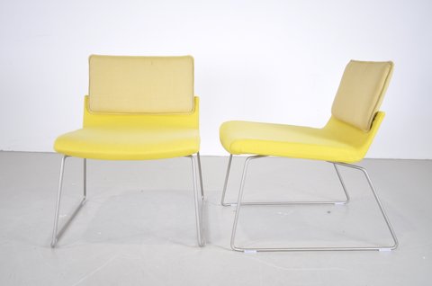2x Gispen Triennial Relax armchair yellow