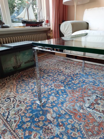 Vintage glazen salontafel